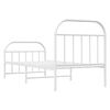 vidaXL Estrutura de cama com cabeceira e p&eacute;s 90x190 cm metal branco
