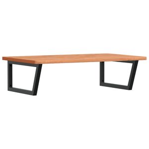 vidaXL Prateleira de parede p/ lavat&oacute;rio a&ccedil;o/madeira de faia maci&ccedil;a