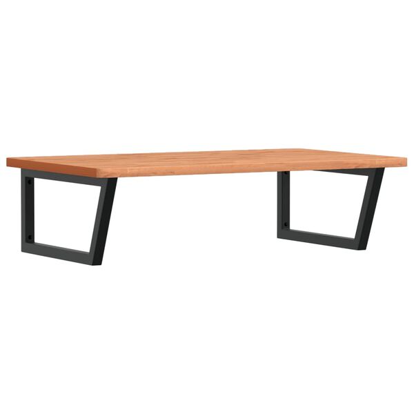 vidaXL Prateleira de parede p/ lavat&oacute;rio a&ccedil;o/madeira de faia maci&ccedil;a