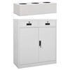 vidaXL Arm&aacute;rio de escrit&oacute;rio c/ floreira 90x40x125 cm a&ccedil;o cinza-claro