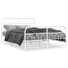 vidaXL Estrutura de cama com cabeceira e p&eacute;s 140x190 cm metal branco