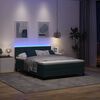 vidaXL Cama Box Spring LED com led Verde Escuro 140 x 200 cm Veludo