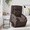 vidaXL Poltrona reclin&aacute;vel elevat&oacute;ria el&eacute;trica couro artif. castanho