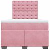 vidaXL Cama boxspring com colch&atilde;o 120x200 cm veludo rosa