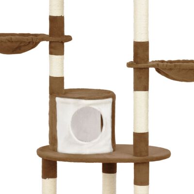 vidaXL Árvore para gatos com postes arranhadores sisal castanho 180 cm