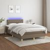 vidaXL Cama box spring colch&atilde;o/LED 120x190cm tecido cinza-acastanhado