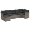 vidaXL 7 pcs conj. sof&aacute;s jardim com almofad&otilde;es vime PE cinzento-claro