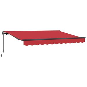 vidaXL Toldo Retr&aacute;til Manual Vermelho 350 x 200 cm tecido