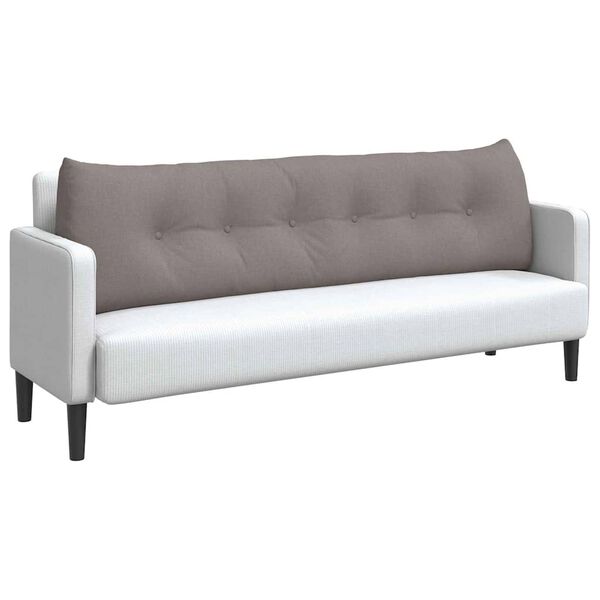 vidaXL Travesseiro para Costas Cinzento-acastanhado 180 x 24 x 50 cm