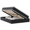 vidaXL Cama com arruma&ccedil;&atilde;o e colch&atilde;o Preto 140 x 200 cm Couro Sint&eacute;tico