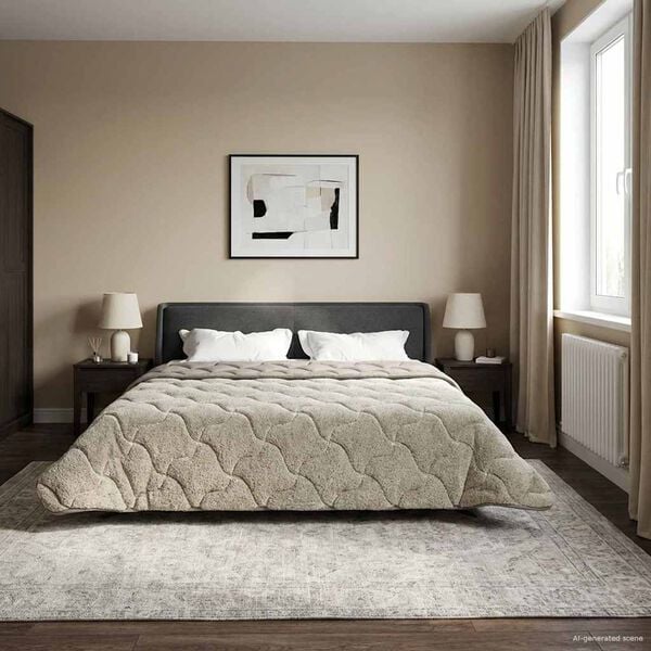 vidaXL Duvet de Ano Inteiro Colchonete Cinzento-claro 200 x 220 cm