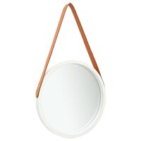 vidaXL Espelho de parede com alça 40 cm branco