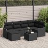 vidaXL Conjunto de Sofá de Jardim 7 pcs Preto Rattan Sintético