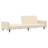 vidaXL Sof&aacute;-cama de 2 lugares com apoio de p&eacute;s veludo cor creme