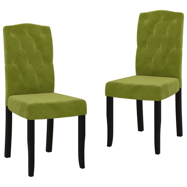 vidaXL Cadeiras de jantar 2 pcs veludo verde-claro