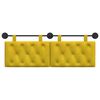 vidaXL Cabeceira Suspensa Amarelo 130 x 55 x 7 cm Veludo