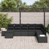 vidaXL Conjunto de Sof&aacute; de Jardim com almofada 8 pcs Preto vime PE