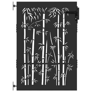 vidaXL Port&atilde;o de Jardim Preto 85 x 150 cm A&ccedil;o com Revestimento em P&oacute;
