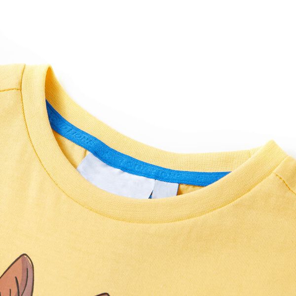 T-shirt infantil com mangas curtas amarelo 140