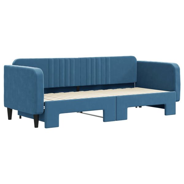 vidaXL Sofá-cama com gavetão 80x200 cm veludo azul