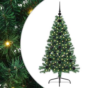 vidaXL &Aacute;rvore de Natal Artificial Pr&eacute;-iluminada Verde 120 cm PVC
