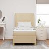 vidaXL Cama Box Springs com Colch&atilde;o Cinza Escuro 90x190 cm Creme