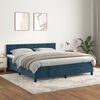 vidaXL Cama com molas/colch&atilde;o 160x200 cm veludo azul-escuro