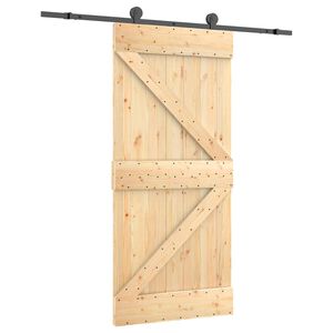 vidaXL Porta Deslizante 95 x 210 cm Natural e Preto