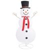 vidaXL Boneco de neve decorativo com luz LED tecido de luxo 180 cm