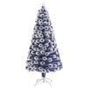 vidaXL Árvore Natal artificial pré-iluminada fibra ótica branco/azul