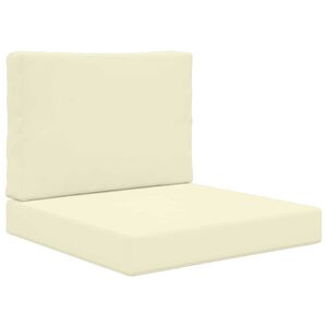 vidaXL Almofada para Sof&aacute; Externo 2 pcs Creme Poli&eacute;ster