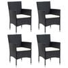vidaXL Cadeiras de jantar para jardim 4 pcs vime PE preto