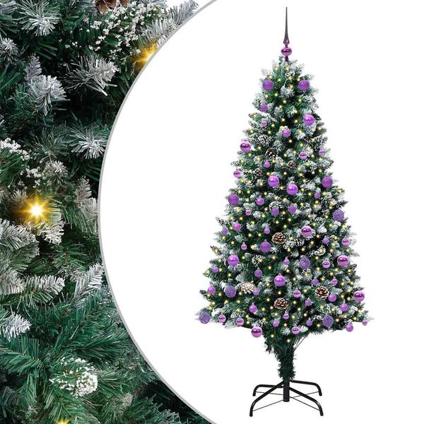 vidaXL &Aacute;rvore de Natal Artificial Verde 180 cm PVC, A&ccedil;o e Pl&aacute;stico