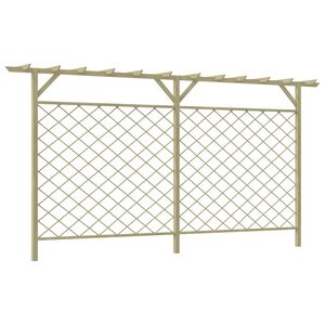 vidaXL Cerca de treli&ccedil;a para jardim com p&eacute;rgola no topo madeira