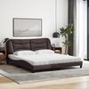 vidaXL Cama com colch&atilde;o Hvar 180x200 cm tecido castanho-escuro