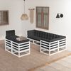 vidaXL 8 pcs conjunto lounge de jardim c/ almofad&otilde;es pinho maci&ccedil;o