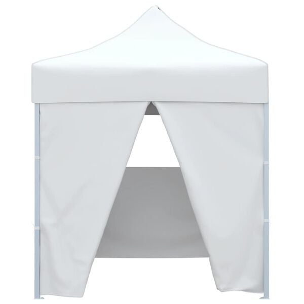 vidaXL Tenda dobr&aacute;vel profissional festas 4 paredes 2x2m a&ccedil;o branco