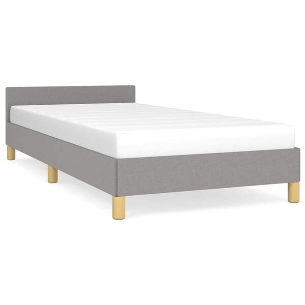 vidaXL Estrutura de cama sem colch&atilde;o 90x200 cm tecido cinzento-claro