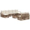 vidaXL Conjunto de Sof&aacute; de Jardim 10 pcs Bege vime PE