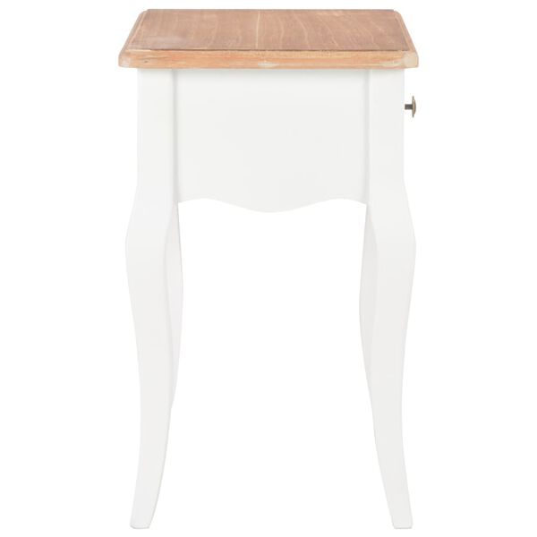 vidaXL Mesa-de-cabeceira 40x30x50 cm pinho maciço branco e castanho