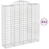 vidaXL Cestos gabi&atilde;o arqueados 11 pcs 200x50x200/220 ferro galvanizado
