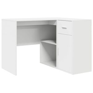 vidaXL Secret&aacute;ria de canto com gaveta Branco 102 x 88 x 75 cm