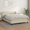 vidaXL Cama com molas/colch&atilde;o 140x190 cm couro artificial cor creme