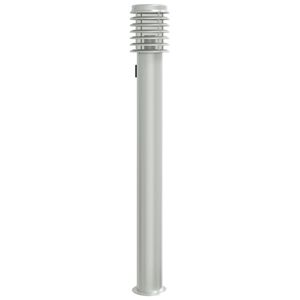 vidaXL Candeeiro ch&atilde;o p/ exterior c/ tomada 110 cm a&ccedil;o inox. prateado