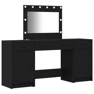 vidaXL Mesa de vestir 3 unid. Preto 78,5 x 41 x 135 cm