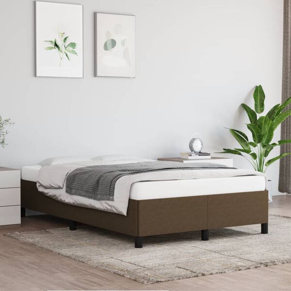 vidaXL Estrutura de cama sem colch&atilde;o 120x190cm castanho escuro