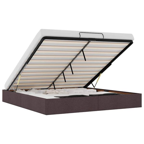 vidaXL Estrutura de cama otomana sem colch&atilde;o 200x200cm castanho-escuro