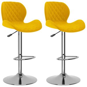 vidaXL Bancos de bar 2 pcs veludo amarelo mostarda