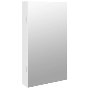vidaXL M&oacute;vel para joias de parede espelhado com luzes LED branco