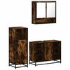 vidaXL 3 pcs conjunto de m&oacute;veis WC madeira processada carvalho fumado